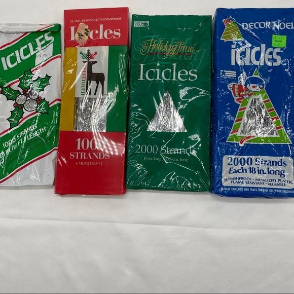 Vintage Christmas Tree Icicles Tinsel Silver 6000 strands 18” - Picture 2 of 7